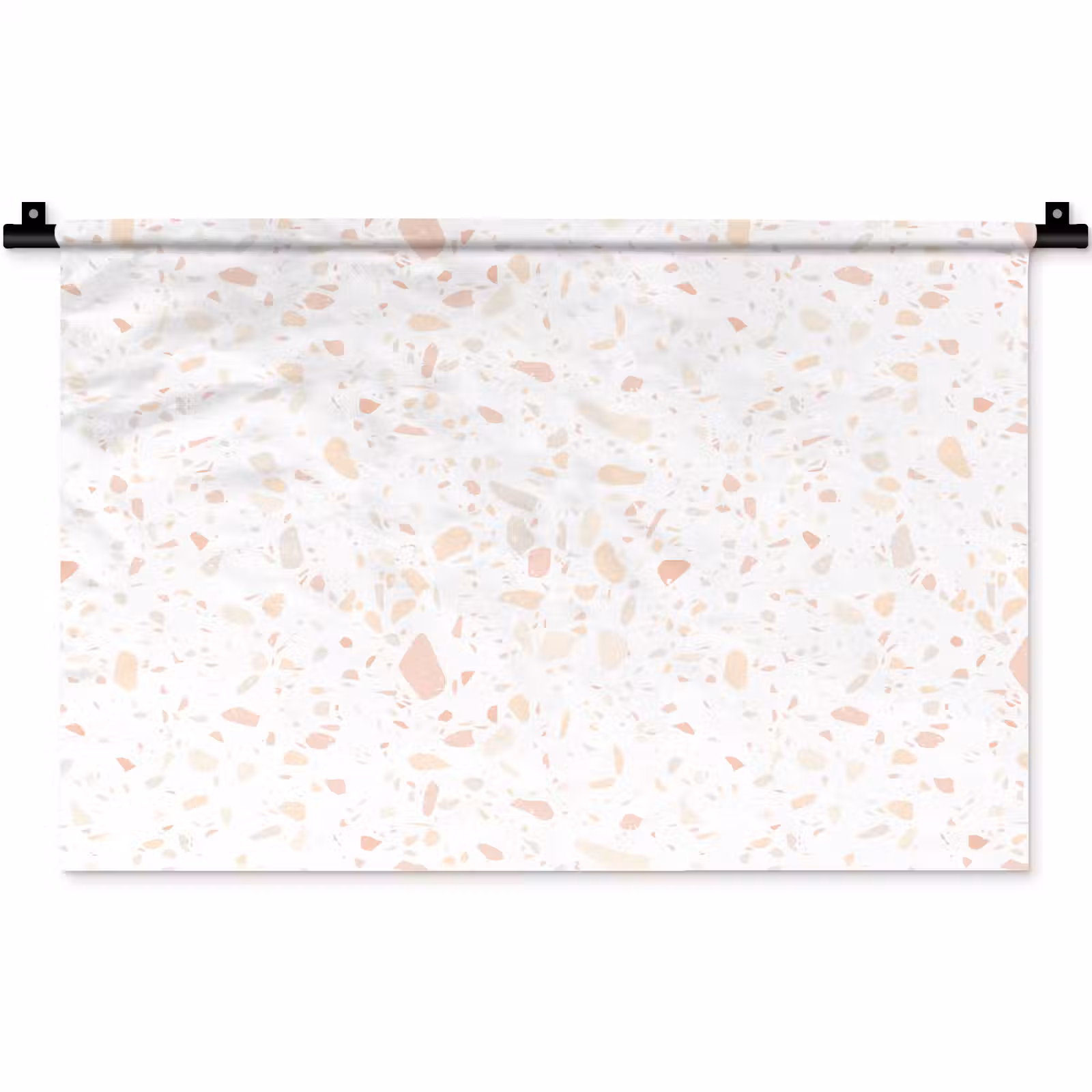 Wandkleed - Terrazzo - Patroon - Wit - Perzik — 1