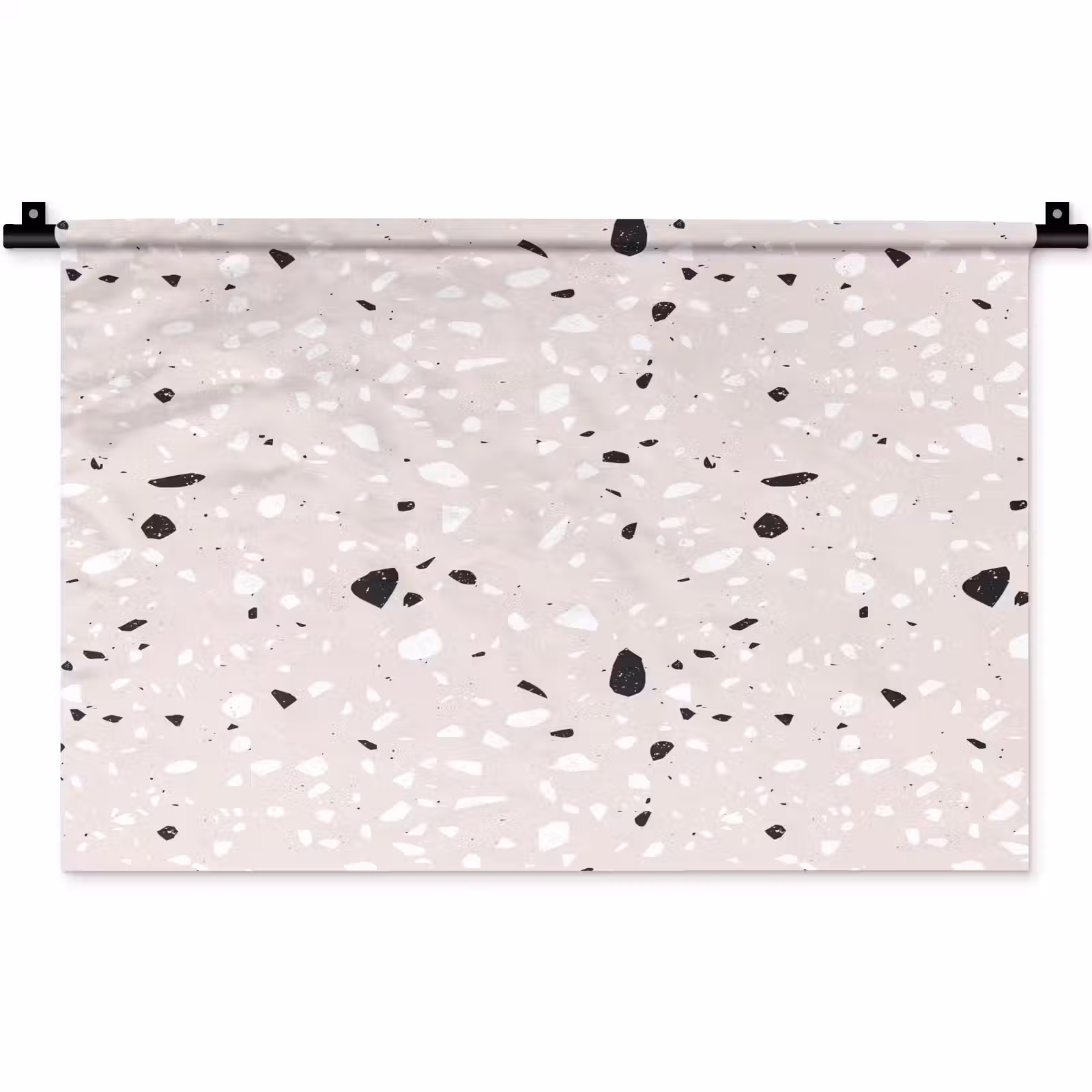 Wandkleed - Terrazzo - Patroon - Zacht - Zwart - Wit — 1