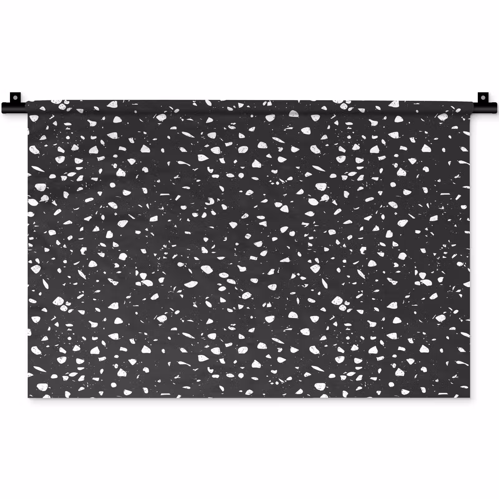 Wandkleed - Terrazzo - Patroon - Zwart - Wit — 1