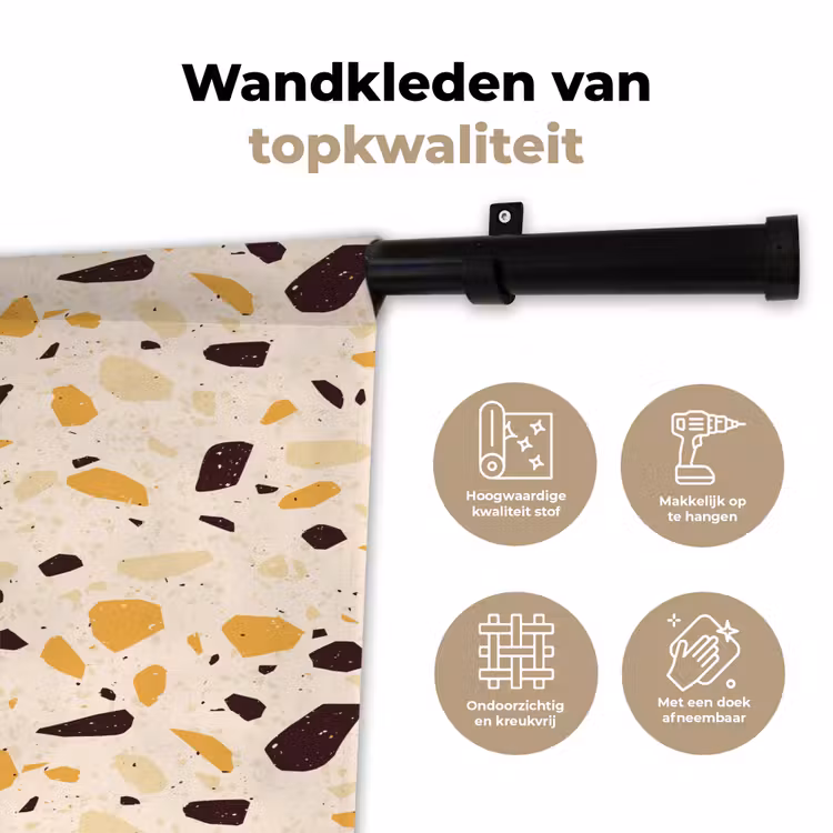Wandkleed - Terrazzo -  Patroon - Geel - — 3