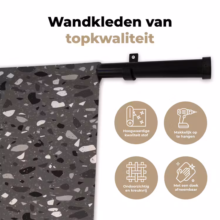 Wandkleed - Terrazzo - Patroon - Grijs — 3
