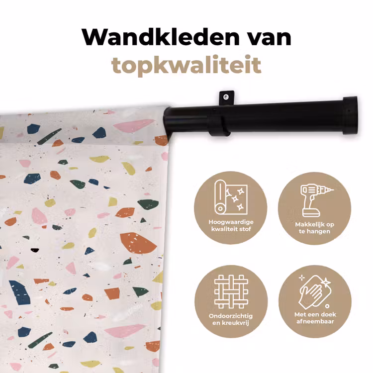 Wandkleed - Terrazzo - Patroon - Kleurrijk — 3