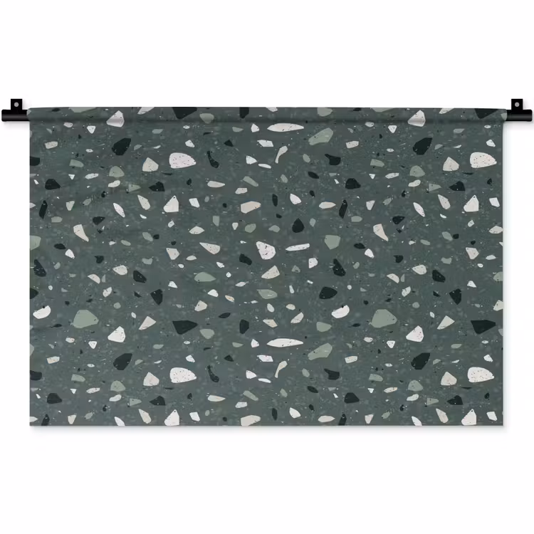 Wandkleed - Terrazzo - Patroon - Kleurrijk - Groen — 1
