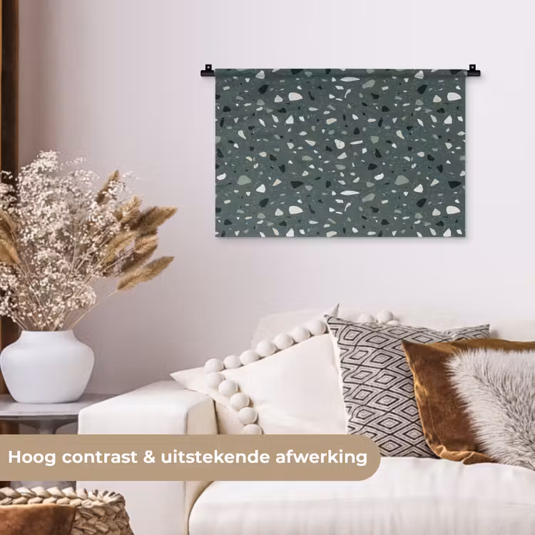 Wandkleed - Terrazzo - Patroon - Kleurrijk - Groen — 4