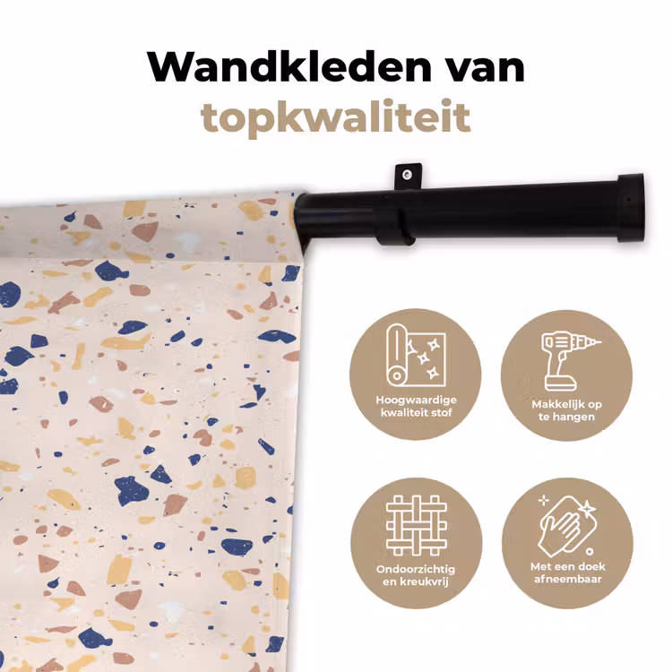 Wandkleed - Terrazzo - Patroon - Kleurrijk - Indigo — 3