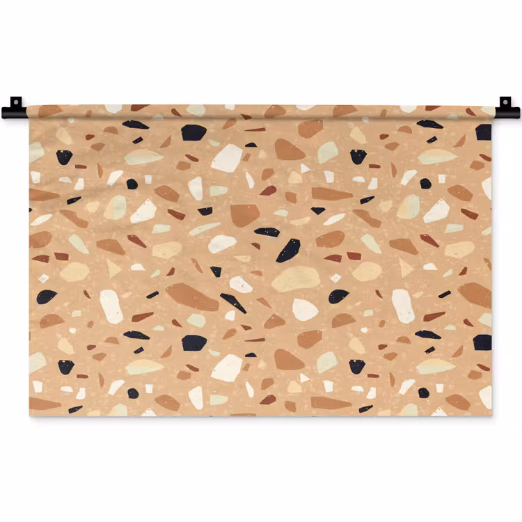 Wandkleed - Terrazzo - Patroon - Kleurrijk - Oranje — 1