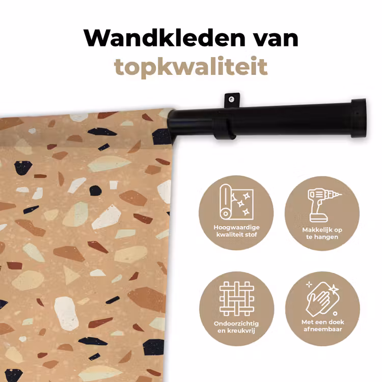 Wandkleed - Terrazzo - Patroon - Kleurrijk - Oranje — 3