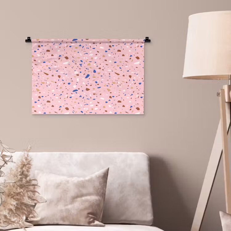 Wandkleed - Terrazzo - Patroon - Kleurrijk - Roze — 2
