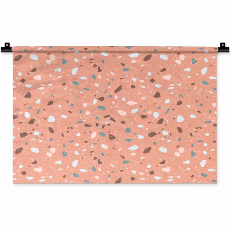 Wandkleed - Terrazzo - Patroon - Kleurrijk - Roze - Blauw — 1