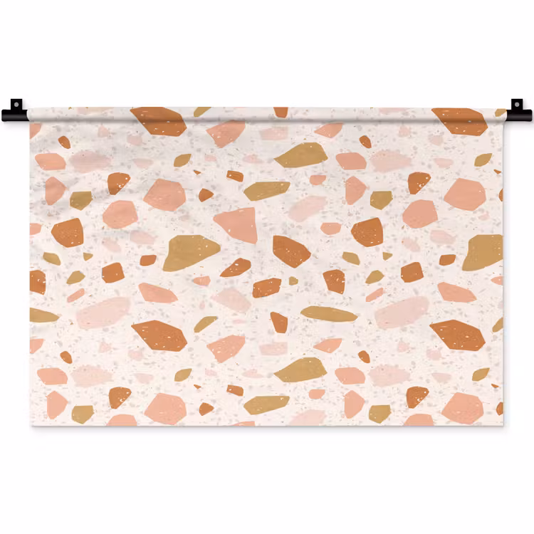 Wandkleed - Terrazzo - Patroon - Kleurrijk - Zalm — 1