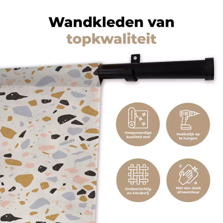 Wandkleed - Terrazzo - Patroon - Neutraal - Zacht - Multi — 3