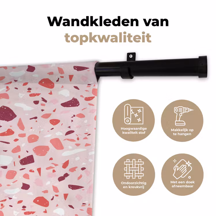 Wandkleed - Terrazzo - Patroon - Roze — 3