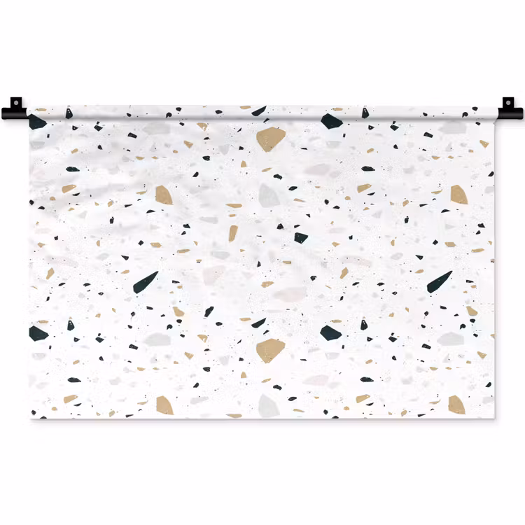 Wandkleed - Terrazzo - Patroon - Wit - Neutraal — 1