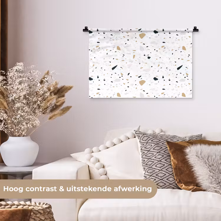 Wandkleed - Terrazzo - Patroon - Wit - Neutraal — 4