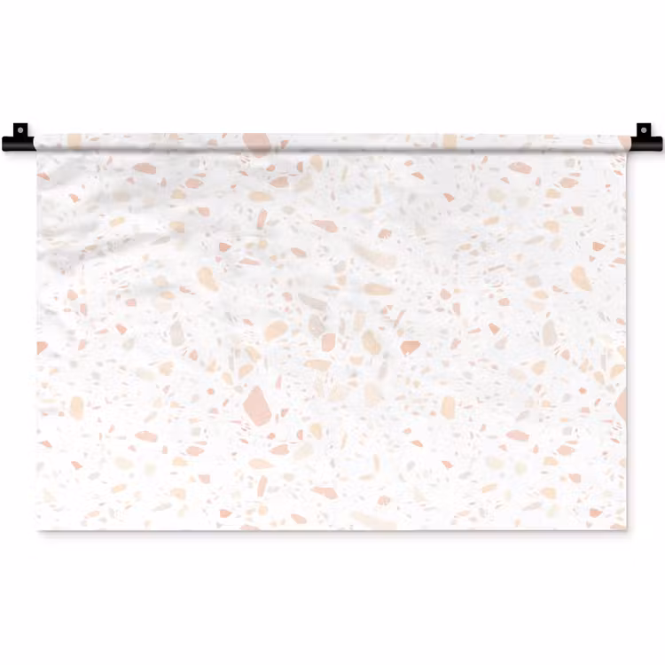 Wandkleed - Terrazzo - Patroon - Wit - Perzik — 1