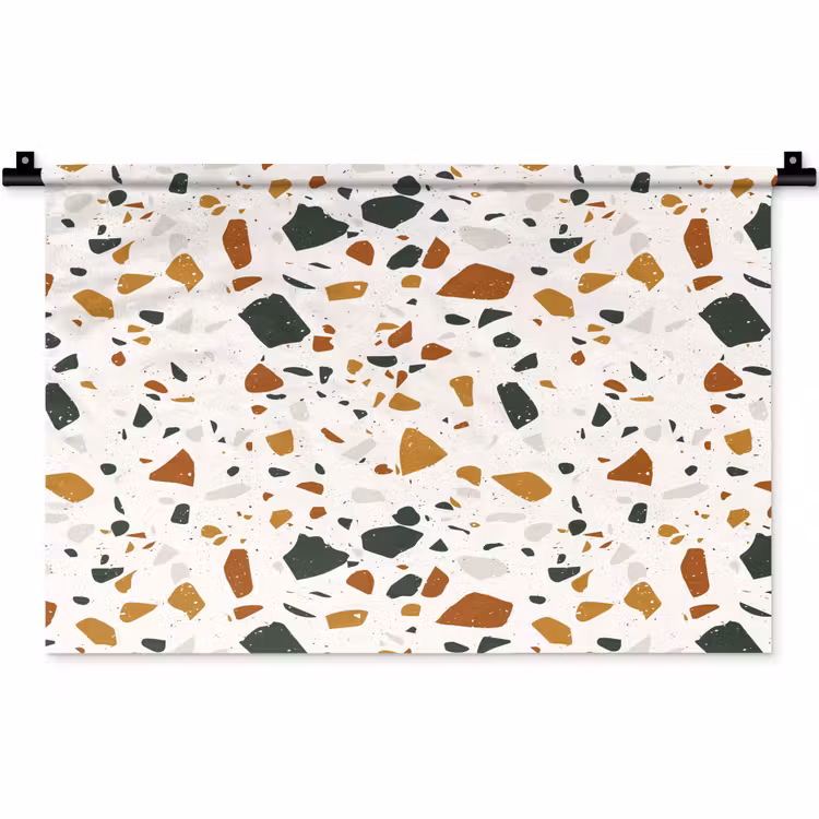 Wandkleed - Terrazzo - Patroon - Wit - Terra — 1