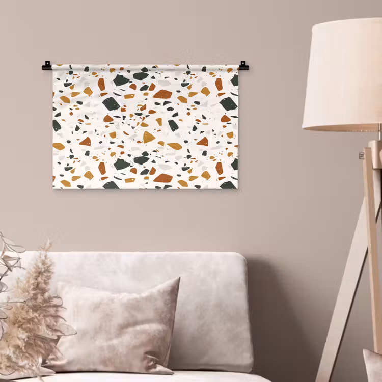 Wandkleed - Terrazzo - Patroon - Wit - Terra — 2