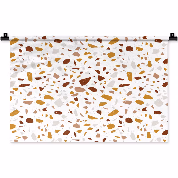 Wandkleed - Terrazzo - Patroon - Wit - Urban — 1