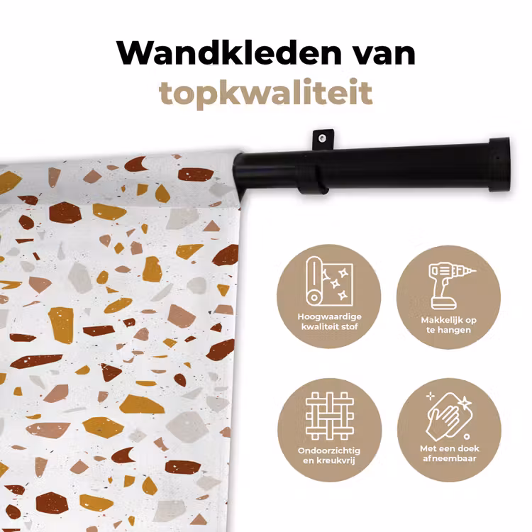 Wandkleed - Terrazzo - Patroon - Wit - Urban — 3