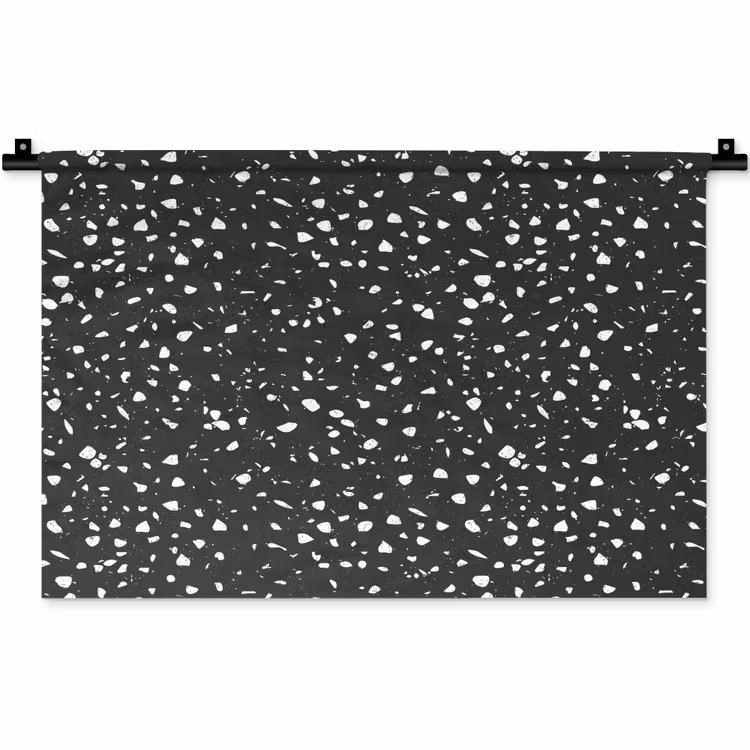 Wandkleed - Terrazzo - Patroon - Zwart - Wit — 1