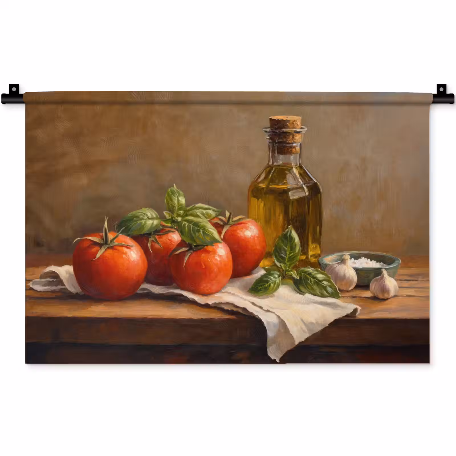 Wandkleed - Tomaten - Olijfolie - Stilleven — 1