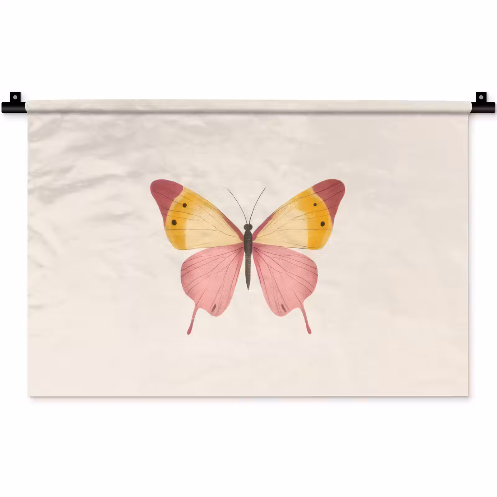 Wandkleed - Vlinder - Illustratie - Roze — 1