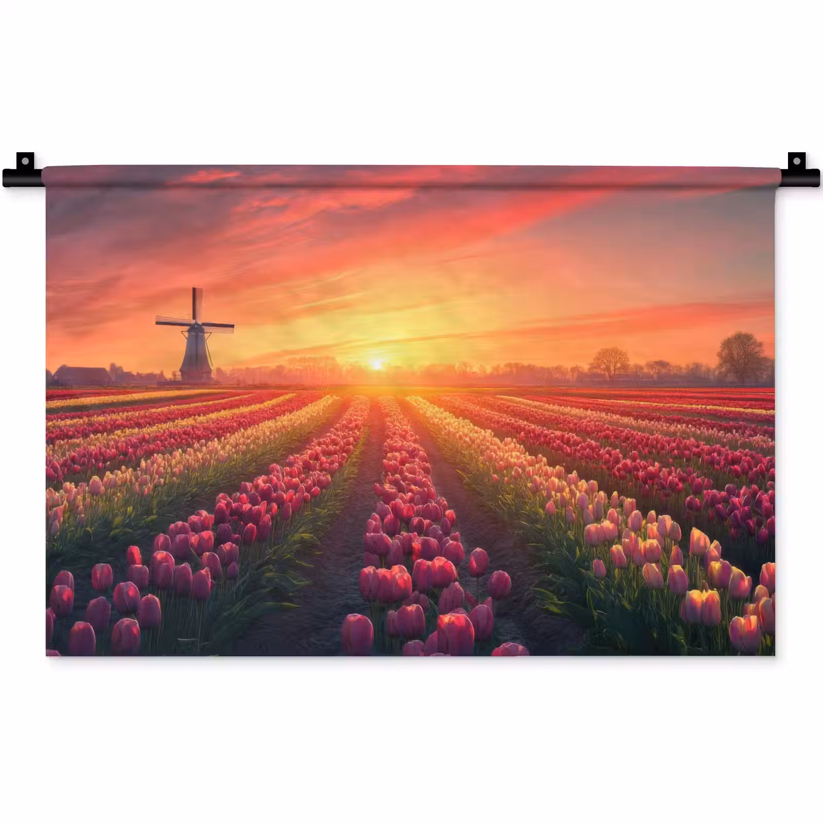Wandkleed - Windmolen - Zonsondergang - Landschap — 1