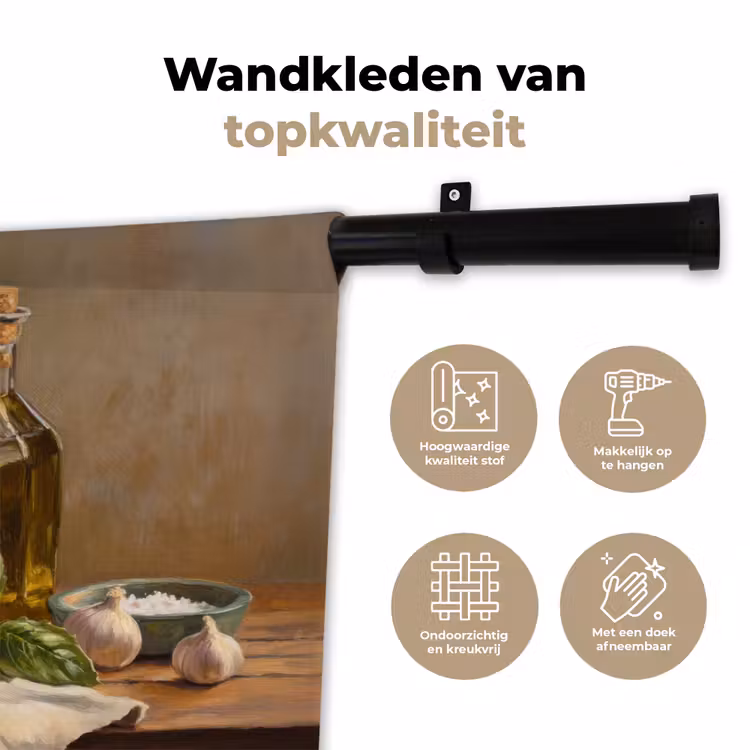 Wandkleed - Tomaten - Olijfolie - Stilleven — 3