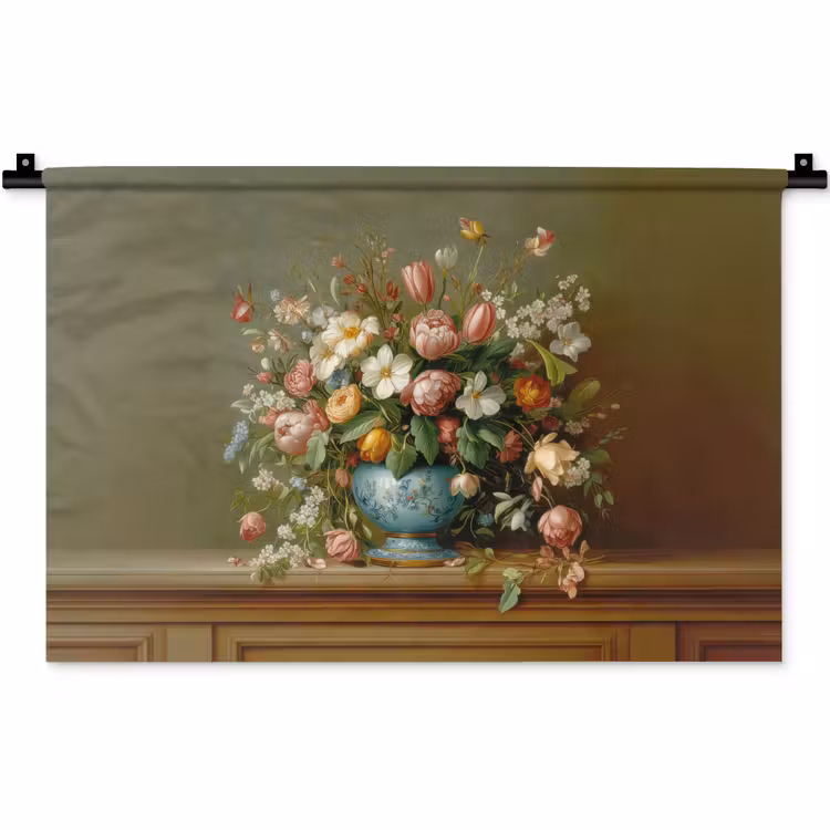 Wandkleed - Vaas - Pastel - Kleuren - Bloemen — 1