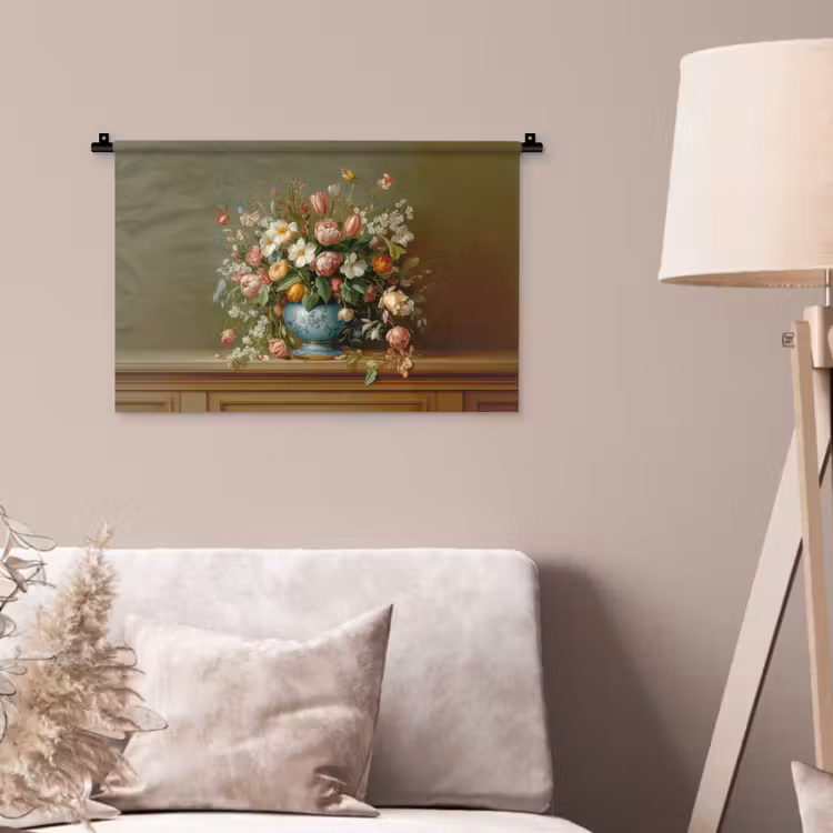 Wandkleed - Vaas - Pastel - Kleuren - Bloemen — 2