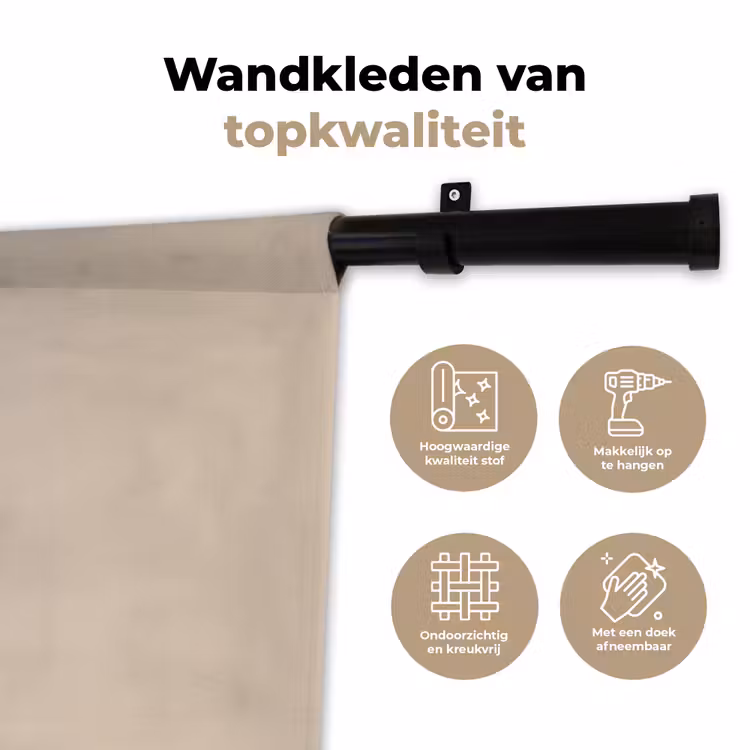 Wandkleed - Vaas - Takken - Bloemetjes - Wit — 3