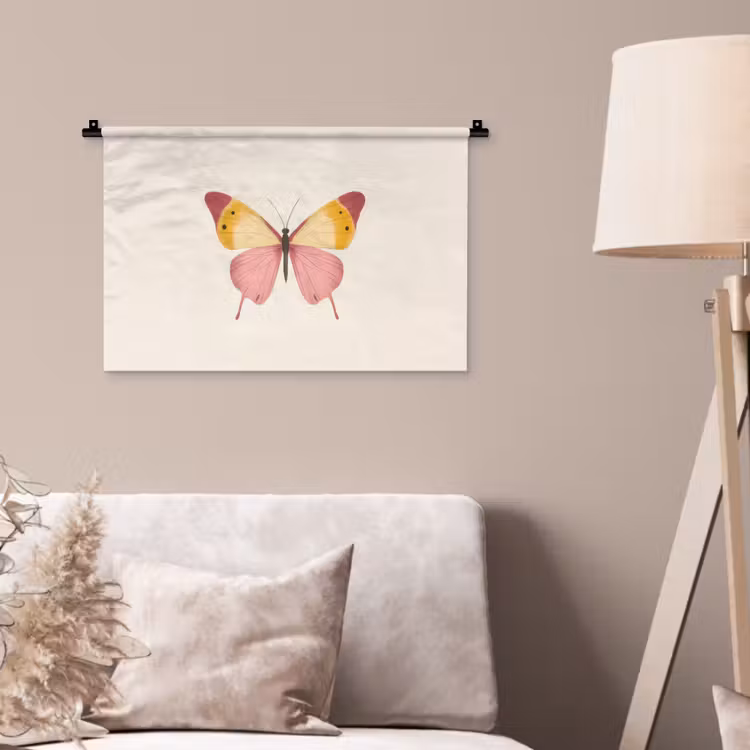Wandkleed - Vlinder - Illustratie - Roze — 2