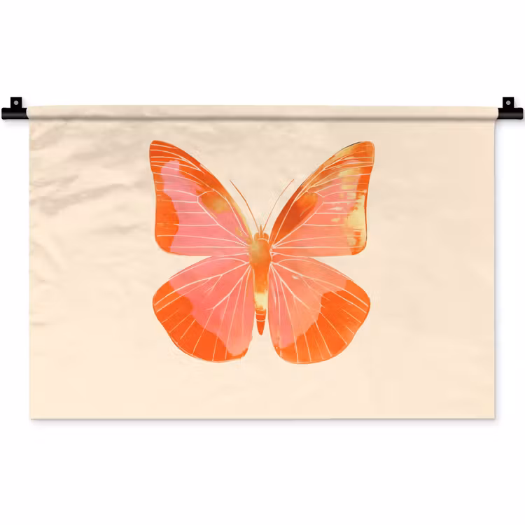 Wandkleed - Vlinder - Minimalistisch - Roze — 1