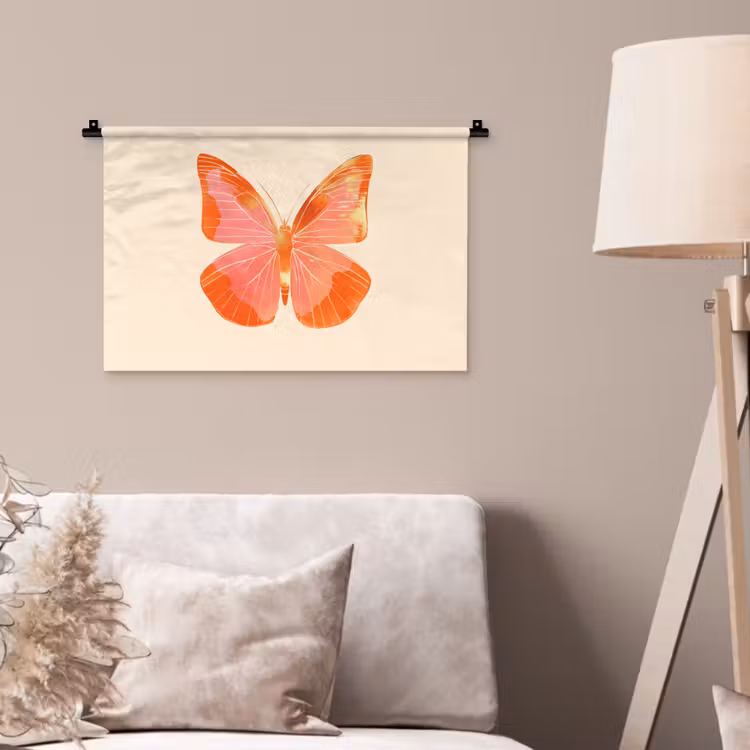 Wandkleed - Vlinder - Minimalistisch - Roze — 2