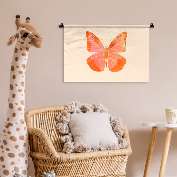 Wandkleed - Vlinder - Minimalistisch - Roze — 5