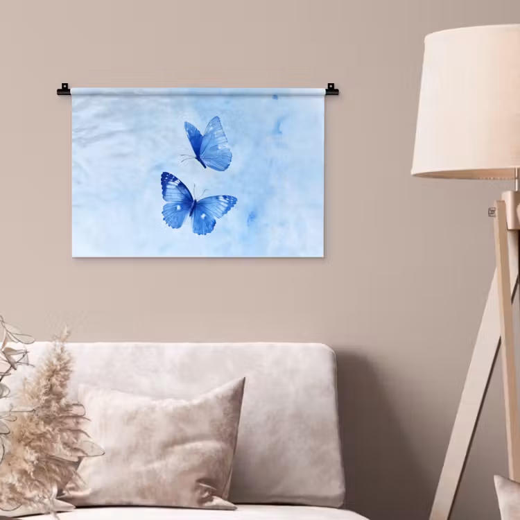 Wandkleed - Vlinders - Sierlijk - Blauw — 2