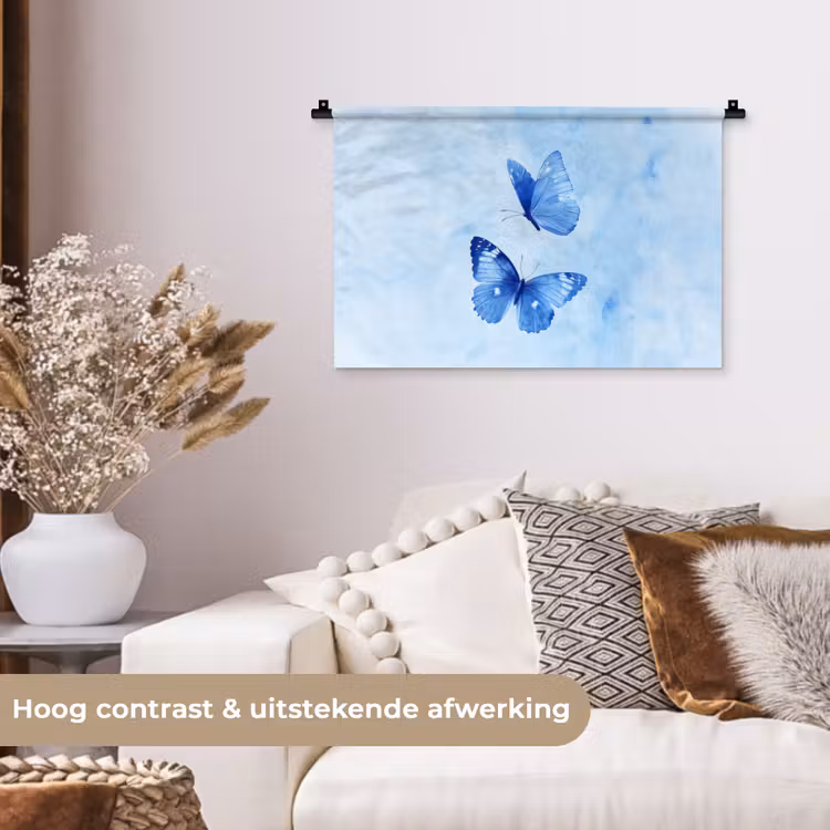 Wandkleed - Vlinders - Sierlijk - Blauw — 4