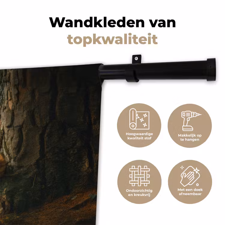 Wandkleed - Vos - Bos - Slapen — 3