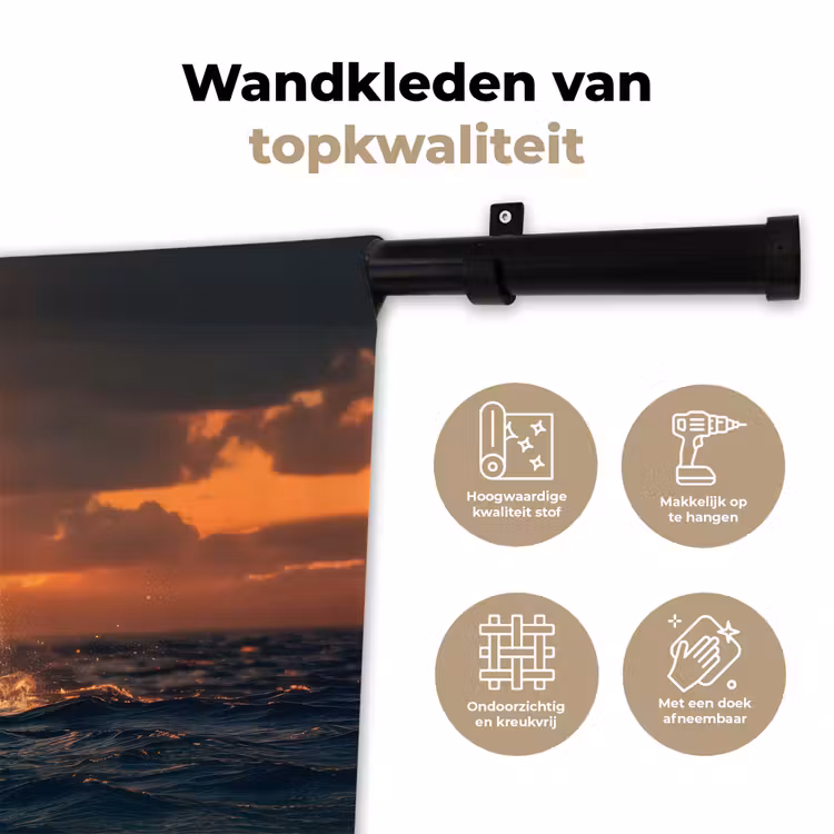 Wandkleed - Walvis staart - Water - Zonsondergang — 3