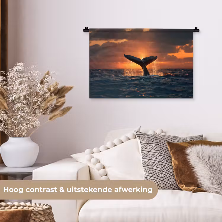 Wandkleed - Walvis staart - Water - Zonsondergang — 4