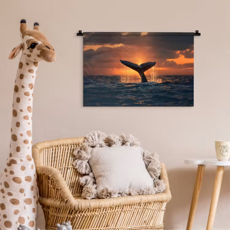 Wandkleed - Walvis staart - Water - Zonsondergang — 5