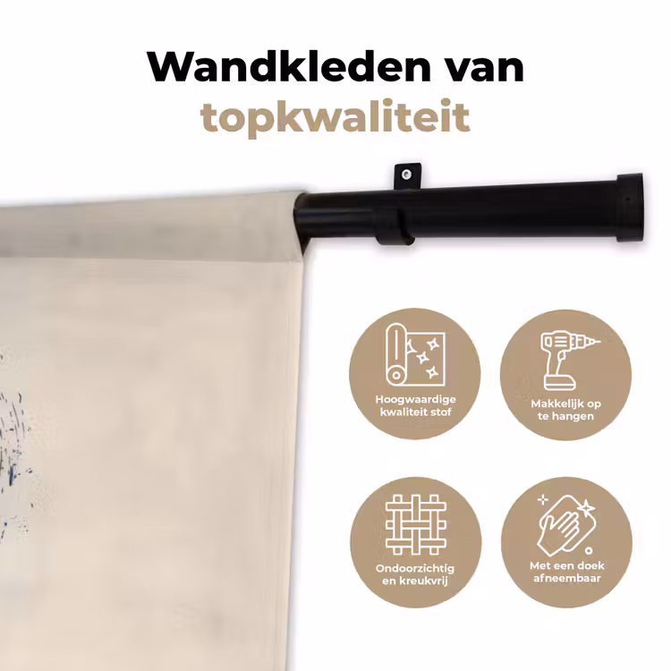 Wandkleed - Walvissen - Spetters - Cirkel - Donkerblauw — 3