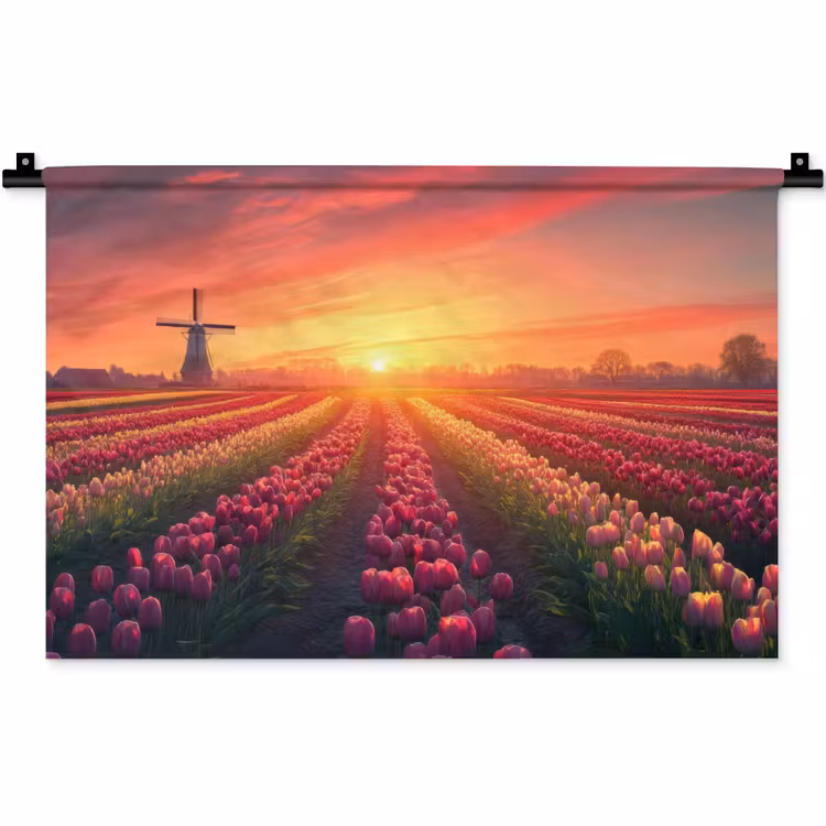 Wandkleed - Windmolen - Zonsondergang - Landschap — 1