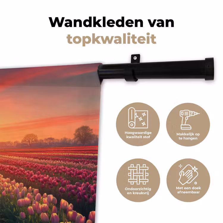 Wandkleed - Windmolen - Zonsondergang - Landschap — 3