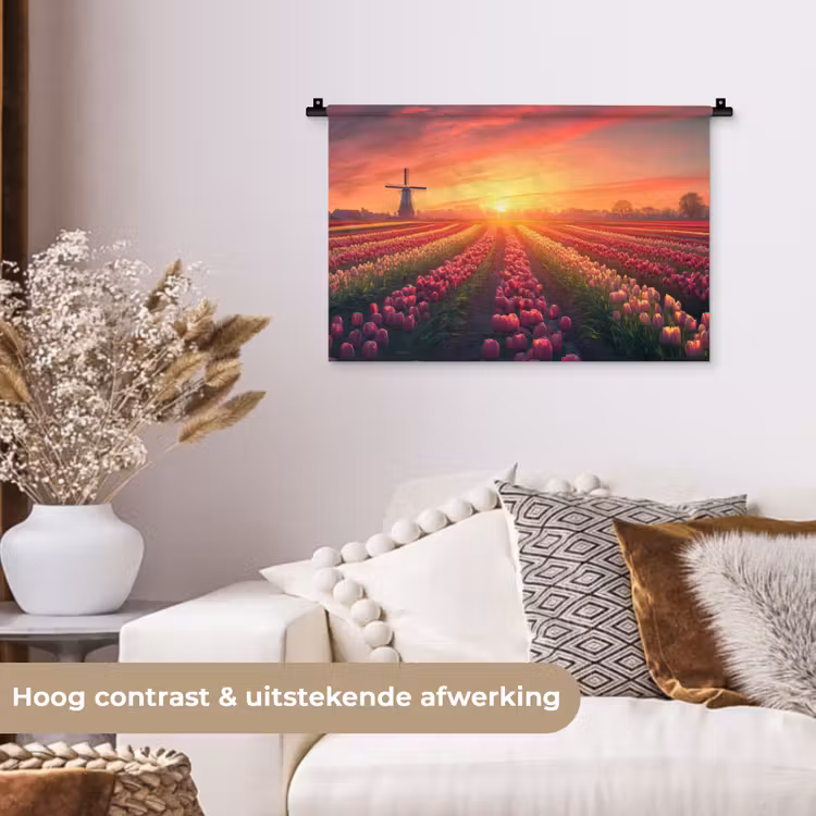 Wandkleed - Windmolen - Zonsondergang - Landschap — 4