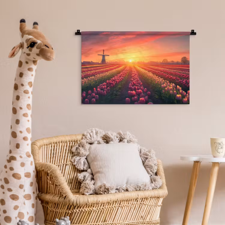 Wandkleed - Windmolen - Zonsondergang - Landschap — 5