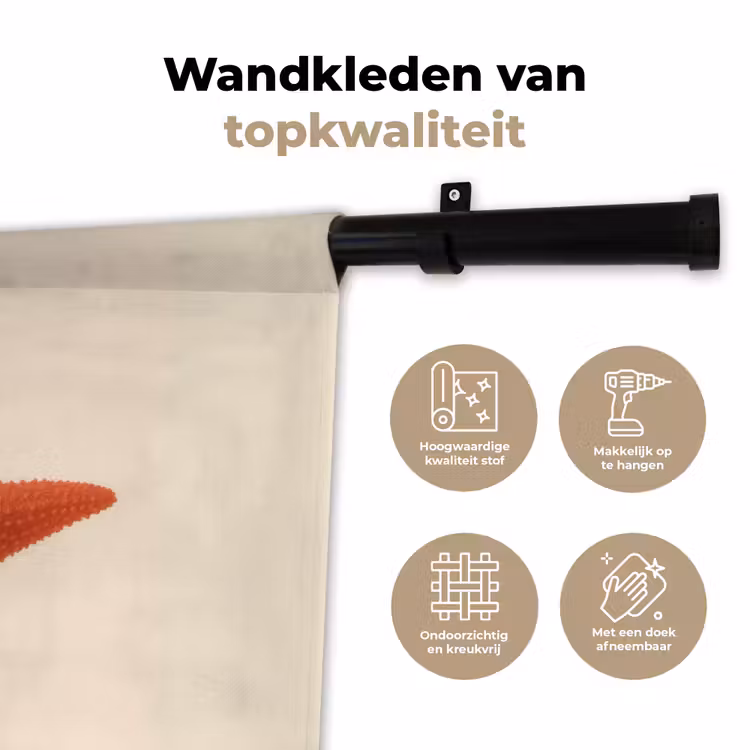 Wandkleed - Zeester - Bobbels - Rood — 3