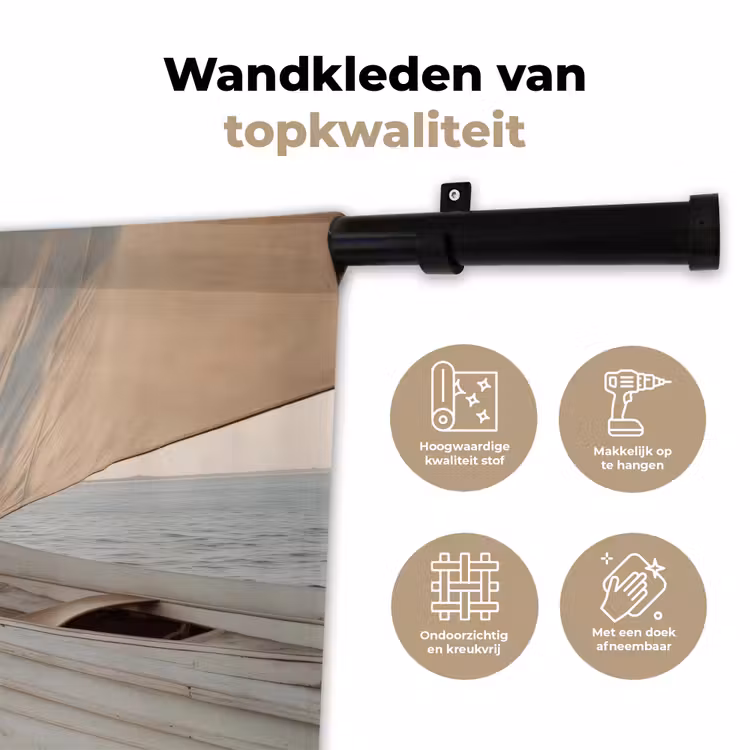 Wandkleed - Zeilboot - Zee - Beige - Zon — 3