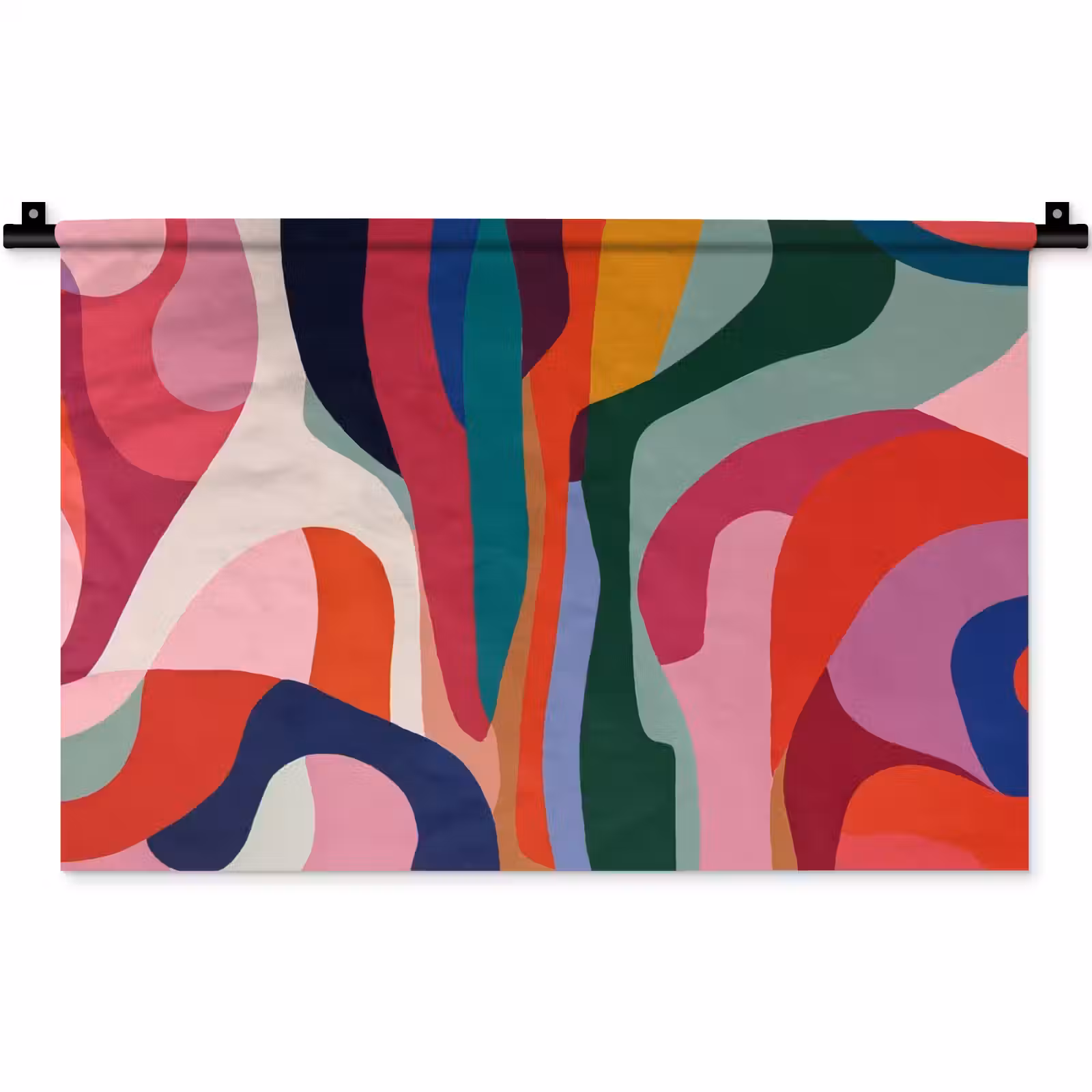 Wandkleed - Vormen - Bochten - Kleurrijk - Abstract — 1