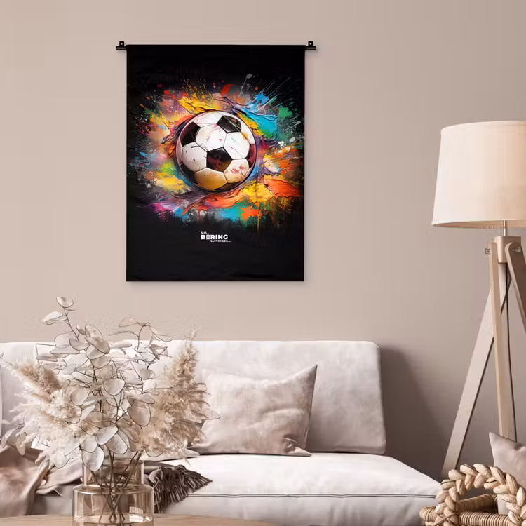 Wandkleed - Voetbal omringd door verfklodders — 2